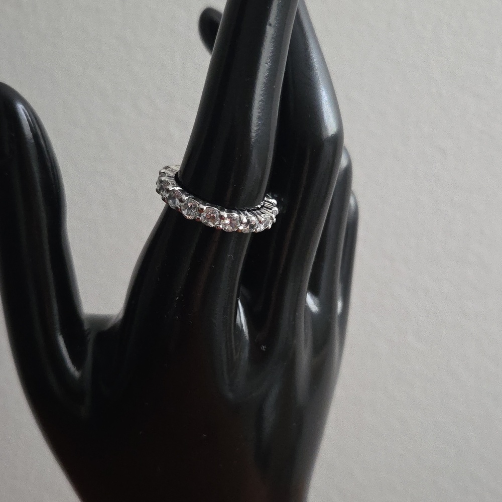 Silver Crystal Eternity Ring